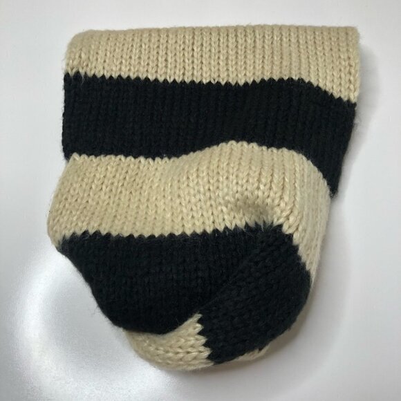 NEW Dynamite Cream & Black Chunky Striped Cozy Knit Winter Warm Infinity Scarf - Picture 4 of 9